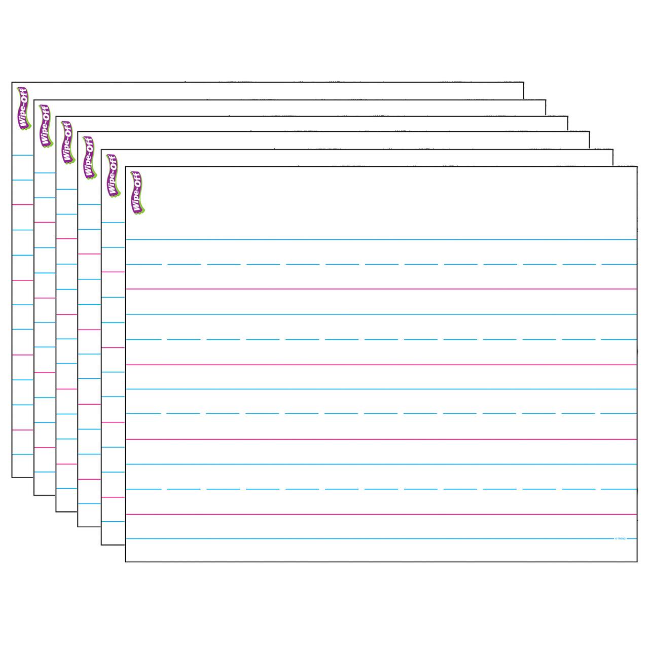Trend Enterprises® Wipe-Off® Handwriting Paper Chart, 6ct.